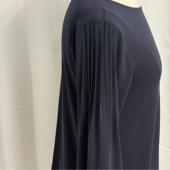 Ann Taylor Factory Women's Knit 3/4 Double Ruffle Sleeve Top, Navy, Size S - Picture 6 of 7